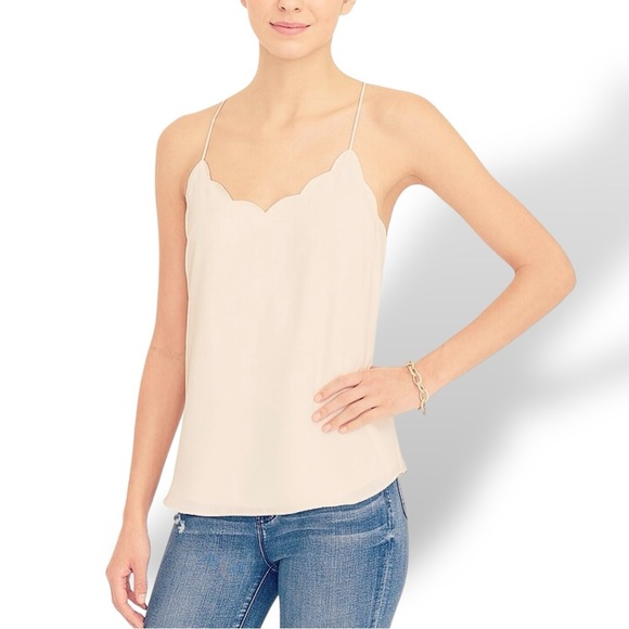 NWOT J. Crew Factory ‘Scalloped Cami Top for Women’ in “Ivory” Size 4 - Picture 3 of 13